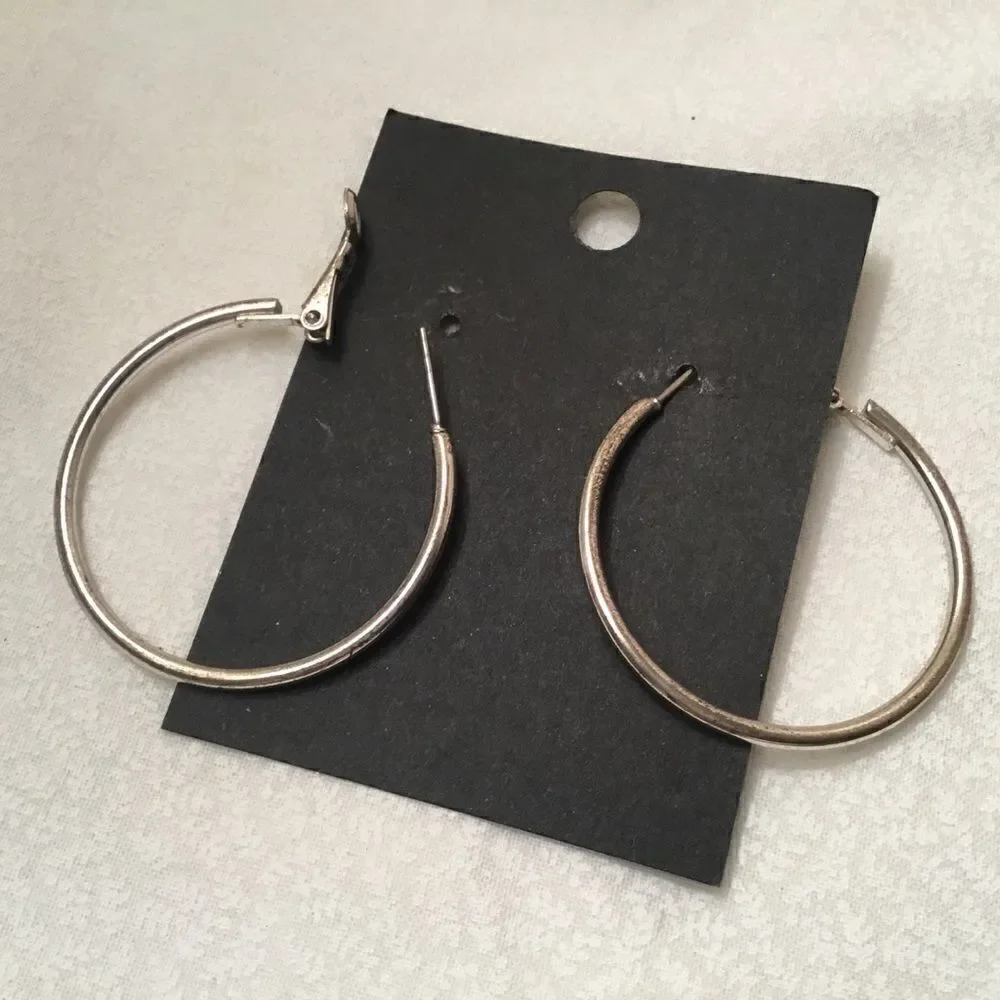 Silvertone Hoop Earrings